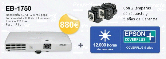 Bieten Sie Epson 1750 'LED'-Projektor mit 2 Lampen an